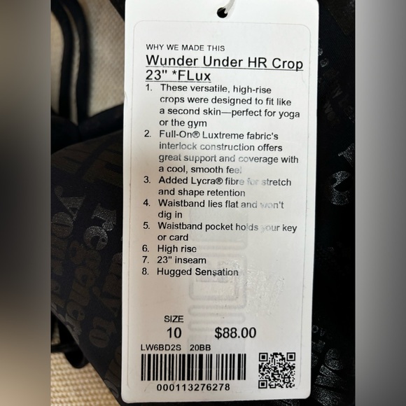 Lululemon🦄BNWT🦄Wunder Under HR 23" Crop Luxtreme✨20YR Manifesto Foil Black✨10 - Picture 14 of 16